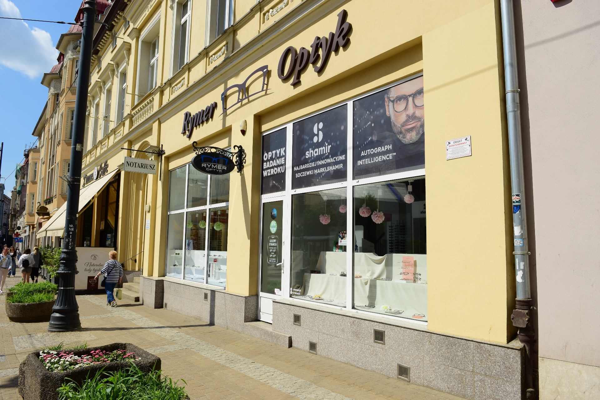 Witryna salonu Rymer Optyk w Bydgoszczy przy ul. Gdańskiej 7