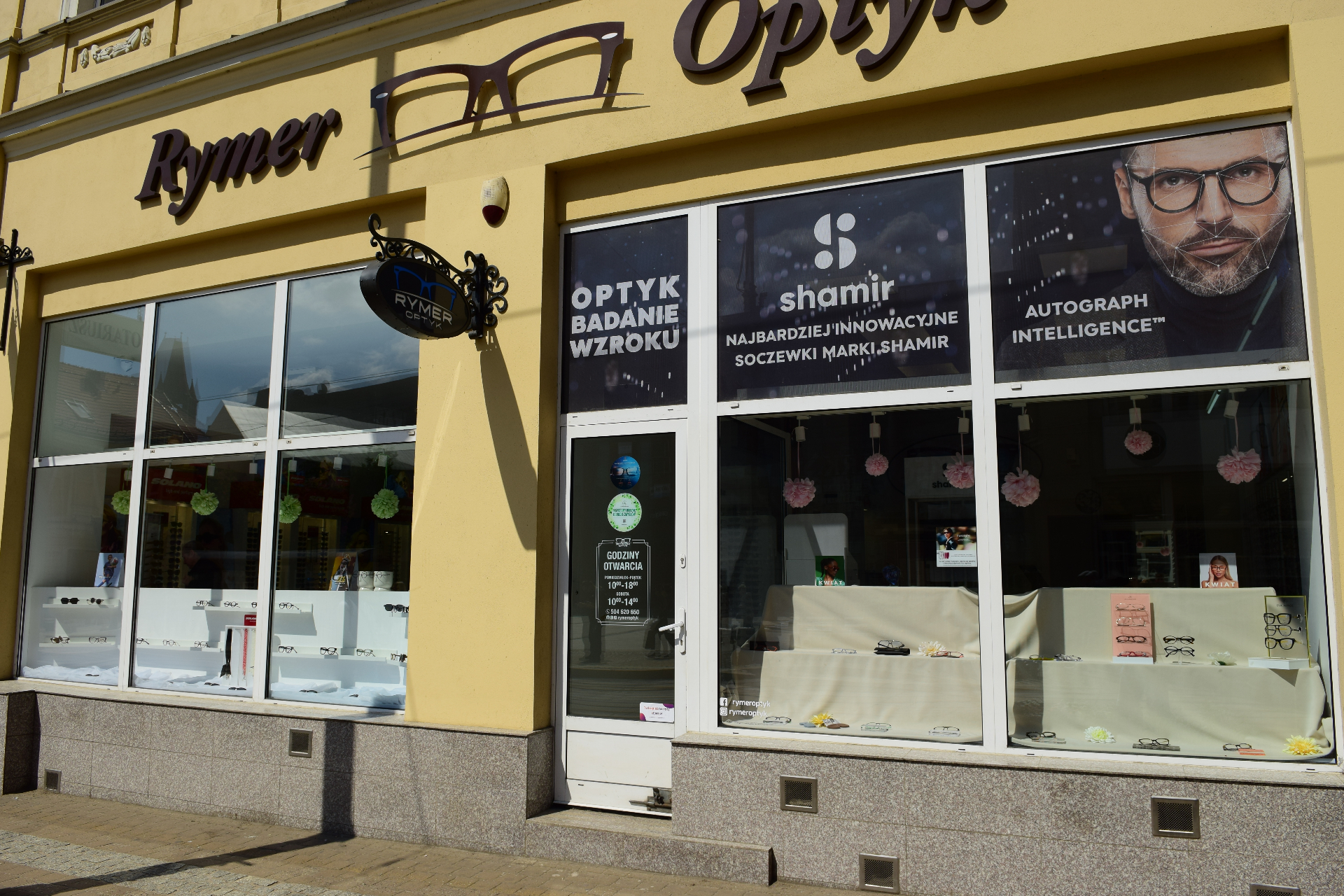 Witryna salonu Rymer Optyk w Bydgoszczy przy ul. Gdańskiej 7
